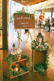 36 Rustic Wooden Crates Wedding Ideas Wedding Forward Wedding Reception Entrance Greenery Wedding Decor Wedding Decorations