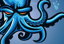 Octopus Mascot Logo On Behance Kraken Logo Dark Fantasy Art Ocean Art
