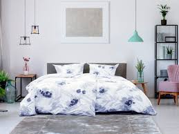 Primera Perkal Bettwasche Aquarell Blumen Blau Verschiedene Grossen Mit Reissverschluss Lidl De