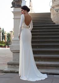 Wedding Dresses Simple Elegant Acetate Satin Sheath Wedding Dress With Lace Appliques Rhinestones Midi Bridal Uk Wedding Dress Long Sleeve Wedding Dresses Simple Backless Wedding Dress