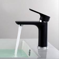 Mitigeur De Lavabo Laiton H16cm Noir Laquage Pour Salle De Bain Evier Robinet Lavabo Lavabos
