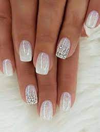 25 Elegant White Nail Art Ideas That You Will Love For Winter French Manicure Acrylic Nails Wedding Nail Art Design Bride Nails