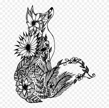 Have fun with our huge collection of animal colouring sheets for click on the animal gallery you like to print the animal coloring pages of. Mandala Personal Use Fox Flowers Detailed Animal Colouring Pages Clipart 5560309 Pinclipart