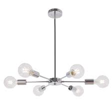 Search within results enter a keyword. Melucee 6 Light Sputnik Chandelier Lighting Chrome Metal Pendant Light Mid Century Modern Chandelier Ceiling Light Fixtures Flush Mount For Restaurant Foyer Bedroom Buy Online In India At Desertcart In Productid 92640342