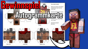 The heaviest thing in minecraft is the golden there will be one fight in minecraft. Gewinnspiel Autogrammkarten Basteln Minecraft Figur Basteln Crocodileandy Youtube