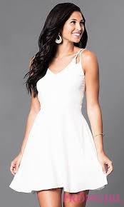 V Neck Short Off White Party Dress At Promgirl Com Dresses Short Dresses Casual Cheap Formal Dresses