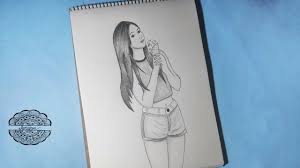 How To Draw A Girl With Ice Cream Drawing For Beginners World Food Da Drawing For Beginners Drawings Girl Drawing