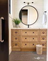 This aquamoon cronos 36 white wall mounted modern bathroom vanity set with mirror from the cronos collection is available in an white finish. Black White Oak Bathroom Reveal Remington Avenue