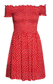 Black And White Polka Dot Dress Off The Shoulder Off The Shoulder Red Polka Dot Dress From H M 24 99 Red Flare Dress Red Short Sleeve Dress Red Beach Dresses