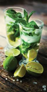Brugal Ginger Mojito 2 Oz Brugal Anejo Superior Rum 8 10 Fresh Mint Leaves Lime Quartered 1 Tsp S Healthy Cocktails Flavored Water Recipes Water Recipes