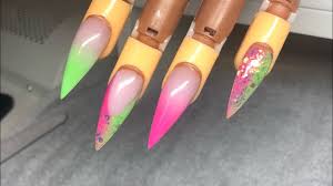 Acrylic nail liquid monomer for fake salon nails 100ml requires powder to work. Acrylic Nails Lime Green And Pink Nails Design Youtube