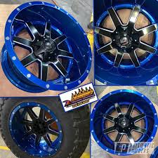 Black And Blue 20 Inch Rims Powder Coated Blue And Black 20 Inch Automotive Wheels In 2020 Prismatic Blue Black