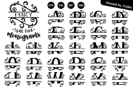 Download Fancy Split Monogram Font Svg File Free Svg Cut Files