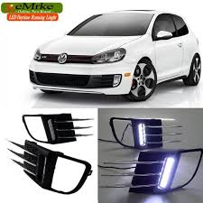 Eemrke Led Daytime Running Lights For Vw Volkswagen Golf 6 Gti White Drl Light Fog Lamp Cover Kits Vw Volkswagen Lamp Cover Running Lights