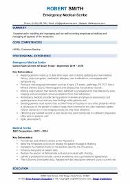 medical scribe resume samples qwikresume