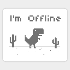 I M Offline Google Chrome T Rex Game Google Sticker Teepublic Gaming Profile Pictures Fun Stickers Aesthetic Stickers