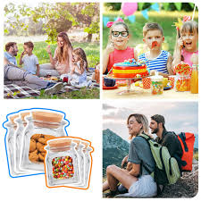 Amazon.com: 100 pcs Reusable Mason Jar Bags,Large Food Storage Ziplock  Bags,5.5" X 7.8" Cute Plastic Zipper Leakproof Bags for Freezer Kitchen  Camping Picnic Organizer : Baby