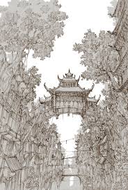 Artstation Chinese Cities 4 Min Seub Jung Fantasy Concept Art Fantasy Landscape Aesthetic Art