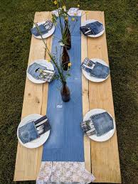 Denim Lace Table Runner Distressed Jean Wedding Decor Etsy Denim Table Decor Denim Decor Denim Table Runner