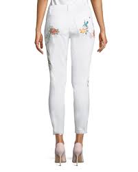 Astor Embroidered High Rise Jeans White