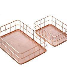 Made from durable carbon steel, they are sure to be a fixture in your home for years to come. Rose Gold Wire Basket Turtle Leaf