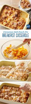 Cinnamon Roll Peach Pie Breakfast Casserole Recipe Brunch Recipes Breakfast Food