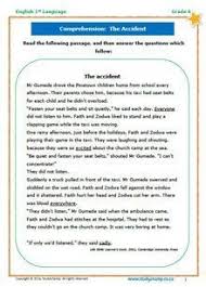 Grade 6 English Comprehension The Accident Teaching Math Comprehension Teaching