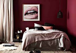 We compiled 40 unique bedroom wall decor ideas to match any bedroom style. Nathan And Jac Maroon Bedroom Feature Wall With Soft Pink And Grey Ben Linen And Female Lips Wall Art Burgundy Bedroom Red Bedroom Walls Bedroom Red