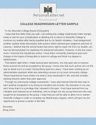 College Readmission Letter Sample Lettering Letter Sample Letter Find