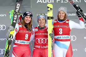 Nicole schmidhofer is part of the austrian ski association.with an impressive double victory in lake louise, she won her first downhill globe last season. Ski Alpin Schmidhofer Holt Double In Lake Louise Sport Orf At