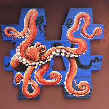 Orange Octopus On Crazy Shape Wood Island Art Octopus Painting Octopus Art