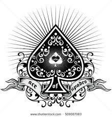 Black Ace Of Spades Logo Ace Of Spades With Gothic Vintage Ace Tattoo Ace Of Spades Clock Tattoo