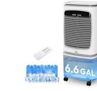 6.6 Gal Evaporative Cooler AC Fan w/ 120° Oscillation, Remote, 4 Ice Box