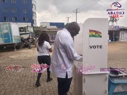 NPP Parliamentary Candidate for Dome Kwabenya Constituency Hon. Michael Aaron  Quaye Jnr. cast his vote at Haatso Main Market. #AtinkaTv #AbatoɔFie  #Election2024 #atinka1047fm