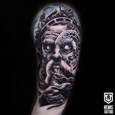 I have always loved greek mythology, poseidon's trident without the hand and maybe with more detail on trident would make a sweet tattoo (poseidon was always my favorite) saved by jennifer mcintyre 4.3k Remistattoo Black And Grey Poseidon Tattoo Work By Facebook