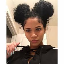1.22 frizzy short curly updo. Curly Hair And Natural Hair On Instagram Dejanicolehiott Pretty Girl With Those Space Buns Natural Hair Styles Curly Hair Styles Naturally Curly Hair Styles