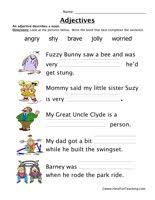 Adjectives Worksheets Have Fun Teaching Reading Comprehension Worksheets Adjective Worksheet Teaching Adjectives
