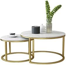 Made of solid mango wood the table is coated with an elegant white wash finish which is sure to brighten up any room. Natuo Furniture Set Of 2 Nesting Tables Metal Round Side Sofa Table Small Coffee Tea Table For Living Room Whit In 2021 Living Room Table Nesting Tables Coffee Table