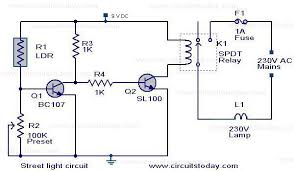 Light activated switchthe controlling of street lights is usually maintained by an electrical department's technician on several occasions. The Circuit Diagram Of An Automatic Street Light Controller Circuit Is Explained In This Post Street Light Circuit Diagram Circuit