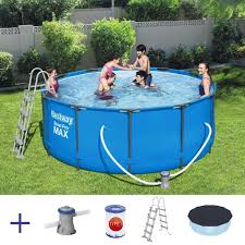 Ein swimmingpool im garten ist ein erlebnis für die ganze familie, ein wundervoller raum für entspannung, geselligkeit und aktive erholung. Bestway 56420 Steel Pro Max Swimmingpool Kaufland De