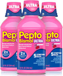 Maybe you would like to learn more about one of these? Amazon Com Pepto Bismol Ultra Liquid 2x Concentrated Formula Upset Stomach Relief Bismuth Subsalicylate Multi Symptom Gas Nausea Heartburn Indigestion Diarrhea Relief Cherry 12 Oz Liquid 3 Pack Health Personal Care
