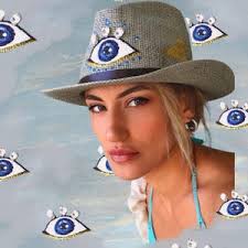 Straw Hat Summer Beach Evil Eye