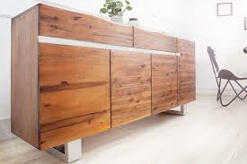 massives sideboard genesis 170cm akazie massivholz mit baumkante und kufengestell aus edelstahl holz sideboard kommode holz