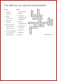 It has the answers to the teacher. Bible Crossword Puzzle The Battle Of Jericho Biblepuzzles Com