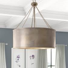 Modern chandelier cylindique 5 light pendant chrome black drum large sheer shade. Extra Large Drum Light Wayfair
