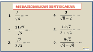 Contoh soal dan pembahasan tentang bentuk akar ajar hitung. Cara Merasionalkan Bentuk Akar Youtube