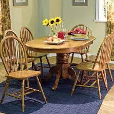 Lark Manor Gennevilliers 7 Piece Dining Set Oak Dining Sets Farmhouse Dining Set Oval Table Dining