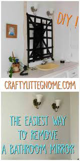With a utility knife, score a circle only through the drywall paper. Easily And Safely Remove A Bathroom Wall Mirror That Is Glued On Mirror Wall Bathroom Mirror Wall Cleaning Painted Walls