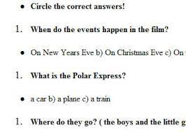 Have fun making trivia questions about swimming and swimmers. Movie Worksheet The Polar Express