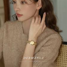 重工鹦鹉螺简约镶钻polly vincent钢带手表女冷淡夜光指针高级感